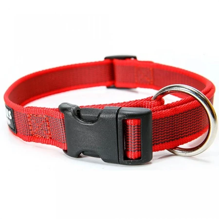 JULIUS-K9 Color & Gray, regulowana obroża z uchwytem dla psa, nylon, 25mm x 39-45cm, czerwona: ceny i cechy