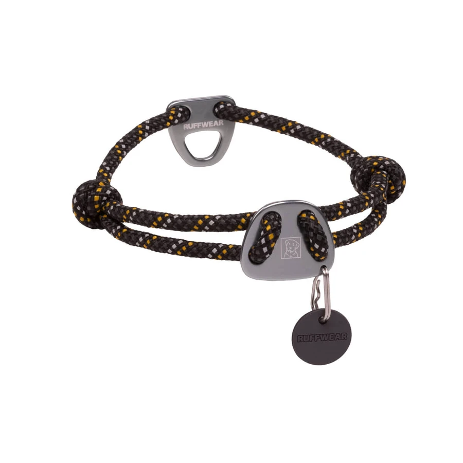 RUFFWEAR Knot a Collar Obsidian Black, regulowany, odblaskowy, czarny, M(36-51 x 0.7cm): ceny i cechy