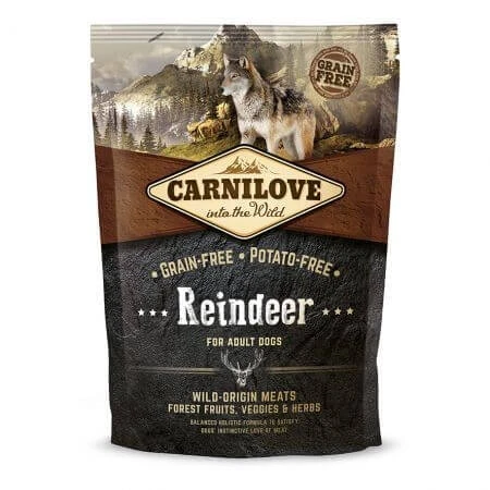 CARNILOVE Adult S-XL, Ren, graanvrij droogvoer voor honden, 1,5kg