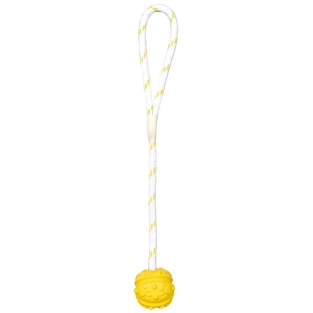 TRIXIE, drijvende bal speelgoed met touw, honden, rubber, 4.5 x 35cm, veelkleurig