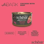 SCHESIR After Dark, Chicken and Beef, nourriture humide en conserve sans céréales pour chats, (en soupe), 80g