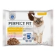 PERFECT FIT Cat Sensitive 1+ , Poulet et saumon, sachet de nourriture humide pour chat, système digestif, (en sauce), multipack, 85g x 4pcs