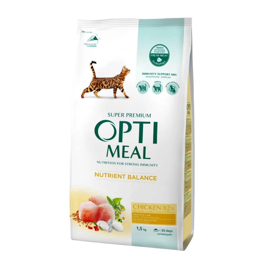 OPTIMEAL, Pollo, comida seca para gatos, 1,5kg