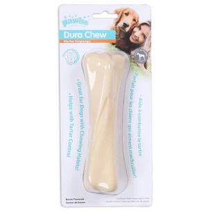 PAWISE Bot, kauwspeeltje voor honden, Bacon, M-L, rubber, bijtend, beige, 16,5cm