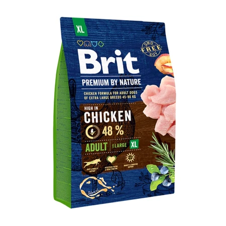 BRIT Premium By Nature Adult Giant Breed, XL, Chicken, dry food dogs, 3kg