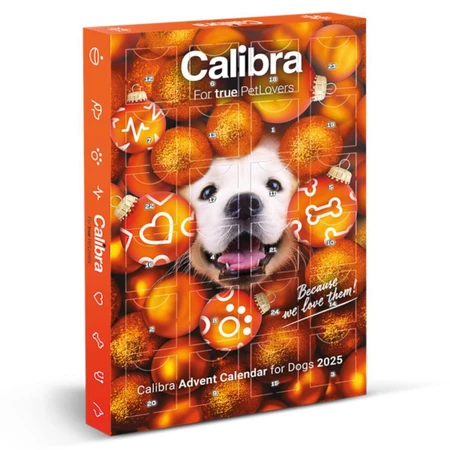 CALIBRA Calendario de Adviento de Navidad 2025, XS-XL, caja de premios para perros, 200g
