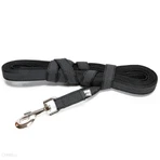 JULIUS-K9 Color & Gray, rutschfeste Leine mit Griff für Hunde, 50kg, Textil, Band, 20mm x 10m, schwarz