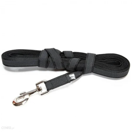 JULIUS-K9 Color & Gray, rutschfeste Leine mit Griff für Hunde, 50kg, Textil, Band, 20mm x 10m, schwarz