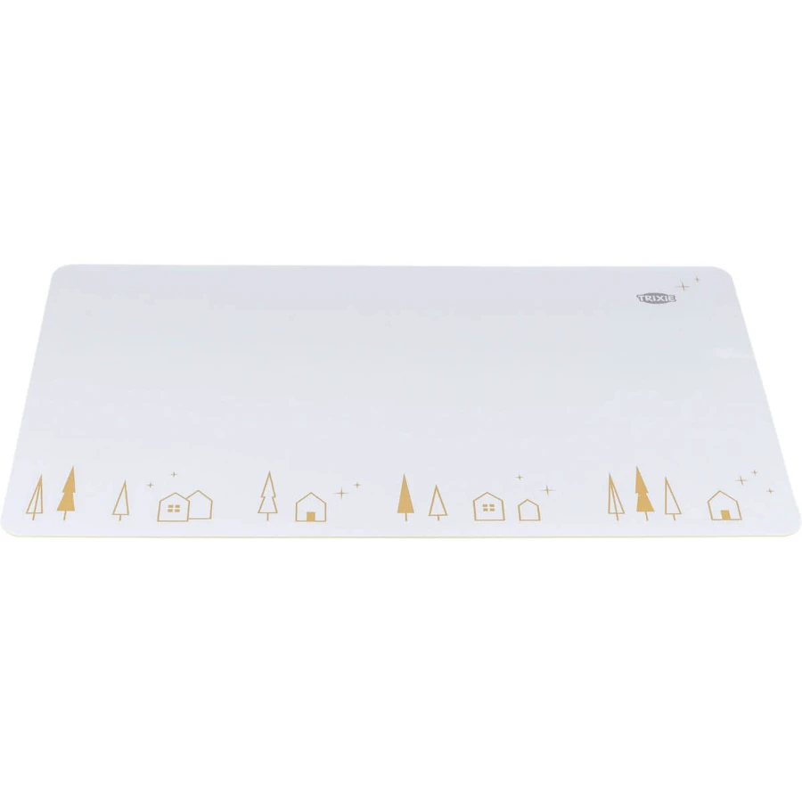 TRIXIE Kerst placemat, hondenmat, rechthoekig, antislip, kunststof, beige, 44x28cm