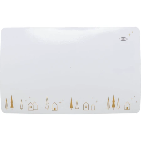 TRIXIE Kerst placemat, hondenmat, rechthoekig, antislip, kunststof, beige, 44x28cm