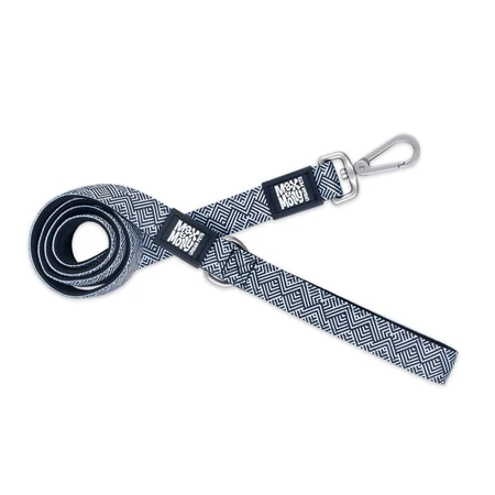 MAX & MOLLY Mykonos Black, guinzaglio per cani, poliestere, bianco e nero, M(1,2m x 2cm)