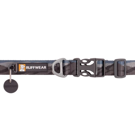RUFFWEAR Flat Out Rocky Mountains, collare regolabile per cani, blu e grigio, S(28-36 x 2cm)