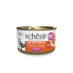 SCHESIR Complementary In Broth, Thunfisch und Kürbis, Katzennassfutter in Dosen, (in Suppe), 70g