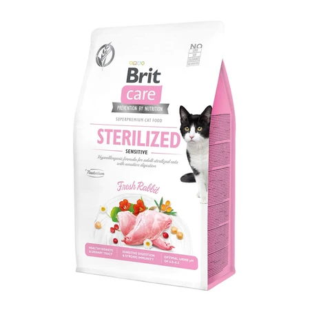 BRIT Care Sterilized Sensitive, Konijn, graanvrij droogvoer voor gesteriliseerde katten, 400g