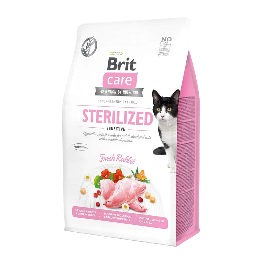 BRIT Care Sterilized Sensitive, Konijn, graanvrij droogvoer voor gesteriliseerde katten, 400g