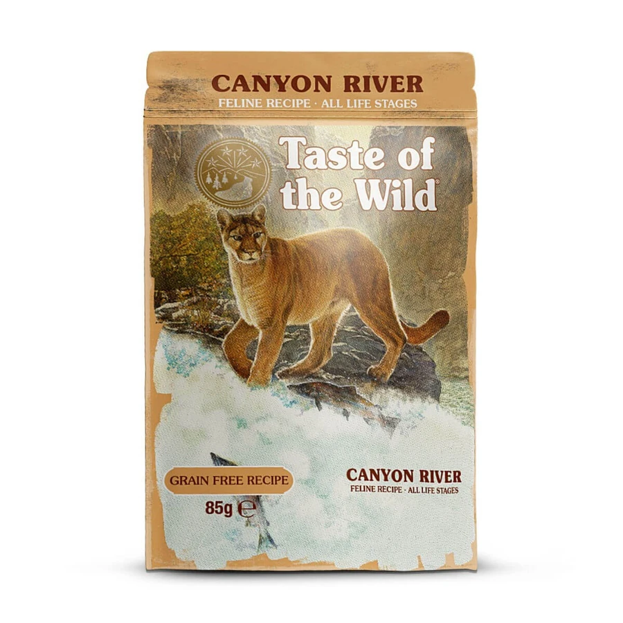 TASTE OF THE WILD Canyon River, Trout, sachet de nourriture humide sans grain pour chats, (en sauce), 85g