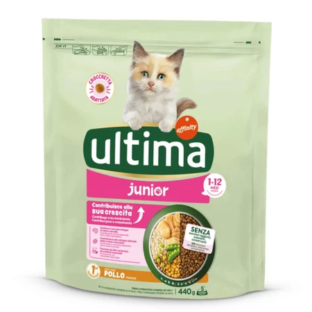 ULTIMA Junior, Poulet, nourriture sèche pour chats juniors, 440g