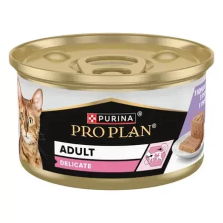 PURINA Pro Plan Delicate Digestion, Turkey, canned moist cat food, digestive system, (pate), 85g