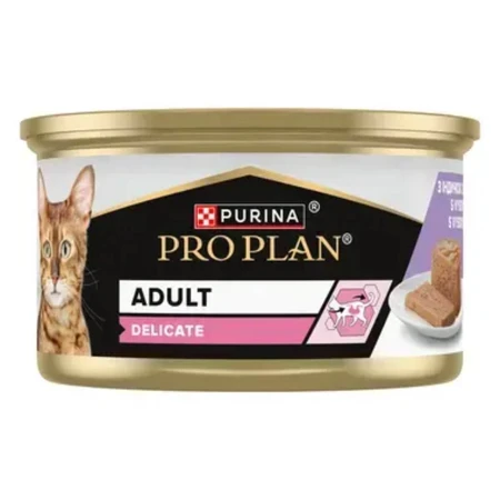 PURINA Pro Plan Delicate Digestion, Turkey, canned moist cat food, digestive system, (pate), 85g