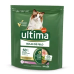 ULTIMA Hairball, kalkoen, droogvoer voor katten, furball beperking, 750g
