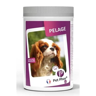 PET PHOS PHOS Pelage, M-XL, huid- & vachtsupplement voor honden, doos, 450 tabletten