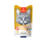 WANPY Creamy Treat Assorted 8 Flavors, Tuna, Salmon and Chicken, cat reward bag, (puree), 350g