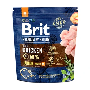 BRIT Premium By Nature Junior Medium Breed, M, Chicken, croquettes pour chiens juniors, 1kg