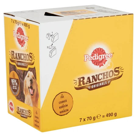 PEDIGREE Ranchos, golosinas para perros, tiras secas, Pollo, 70g
