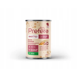 PREFERA Pro H&T Diner, XS-XL, Eend en Quinoa, graanvrij vochtig hondenvoer in blik, (pate), 400g