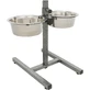 TRIXIE, set gamelles pour chien + 2 gamelles, hauteur réglable, métal, argent, M-L(1.8l, ⌀21cm)