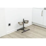 TRIXIE, set gamelles pour chien + 2 gamelles, hauteur réglable, métal, argent, M-L(1.8l, ⌀21cm)