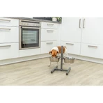 TRIXIE, set gamelles pour chien + 2 gamelles, hauteur réglable, métal, argent, M-L(1.8l, ⌀21cm)