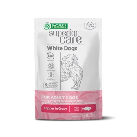 NATURES PROTECTION Superior Care Superior Care White Dogs, XS-XL, Tuna, sachet, single protein wet dog food, (topping), 70g, 70g