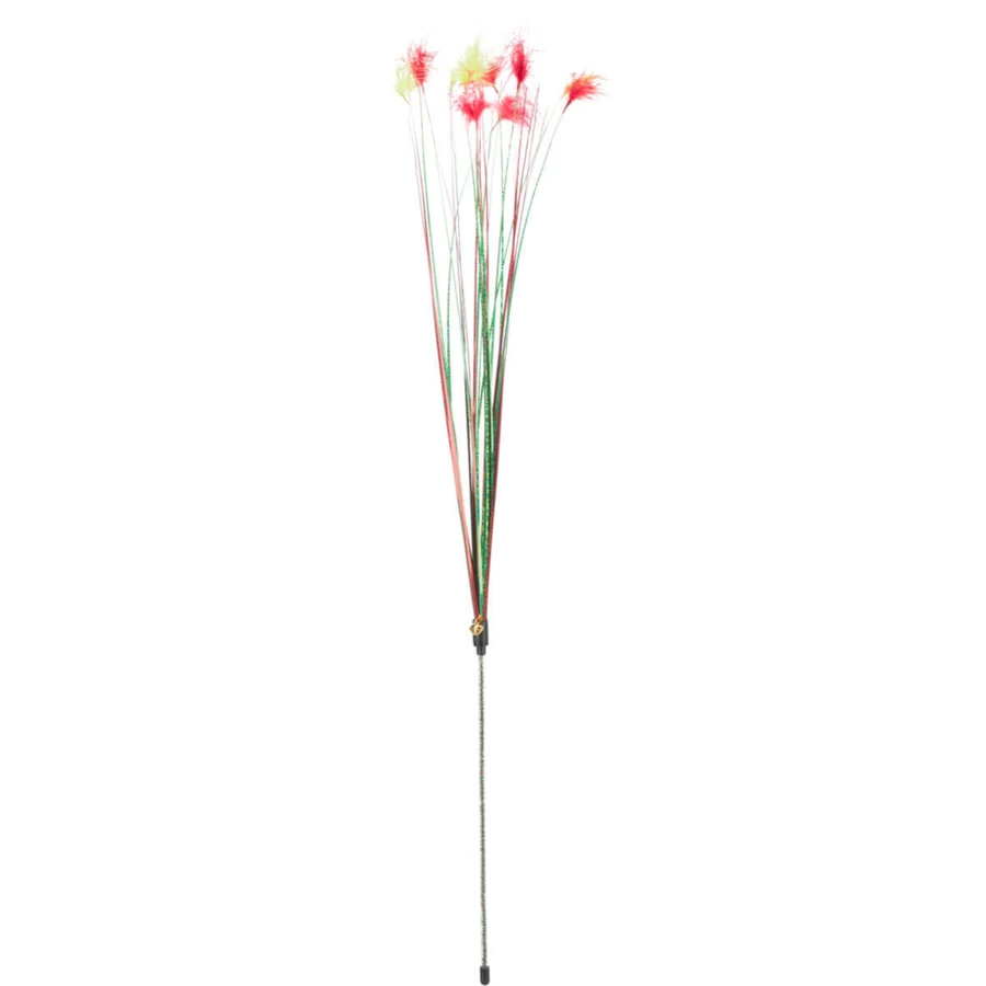 TRIXIE Kerstbel, kattenspeeltje met geluid, plastic, groen en rood, 31cm