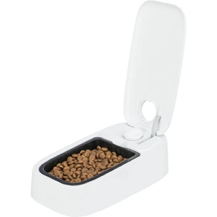TRIXIE TX1, automatische hondenvoerbak, 1 rechthoekige bak, programmeerbaar, met koeling, kunststof, wit, S-L(0,3l, 24x7cm)