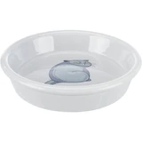 TRIXIE Cat, cat bowl, round, ceramic, gray, 0.25l, ⌀13cm