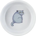 TRIXIE Cat, cat bowl, round, ceramic, gray, 0.25l, ⌀13cm