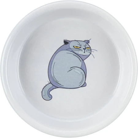 TRIXIE Cat, cat bowl, round, ceramic, gray, 0.25l, ⌀13cm
