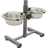 TRIXIE, set dog bowls + 2 bowls, adjustable height, non-slip, metal, various colors, S-M(0.75l, ⌀17cm, 38x9.5cm)