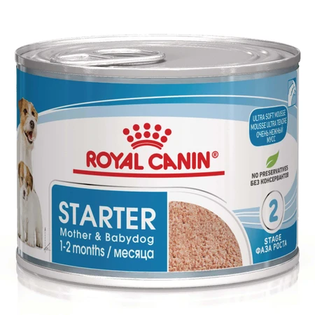 ROYAL CANIN Starter Mousse, Mama und Welpe, feuchtes Hundefutter in Dosen, (Mousse), 195g