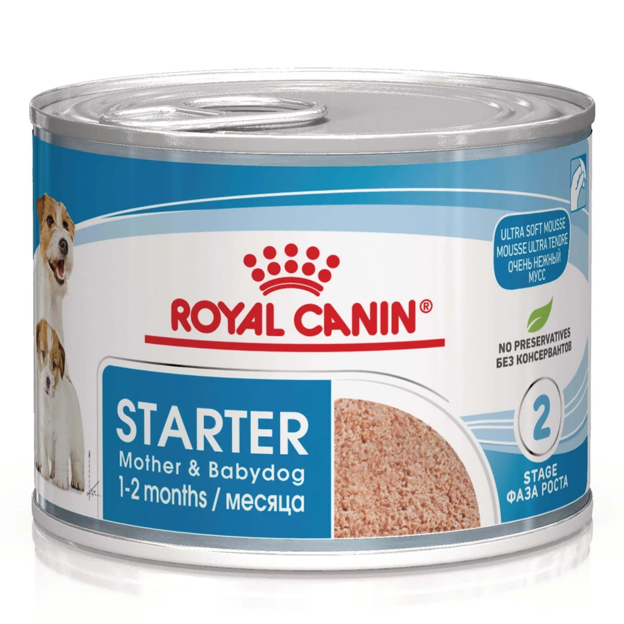 ROYAL CANIN Starter Mousse, Mama und Welpe, feuchtes Hundefutter in Dosen, (Mousse), 195g