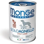 MONGE Monoprotein, XS-XL, Cordero, comida húmeda en lata para perros, sin cereales y con una sola proteína, (paté), 400g