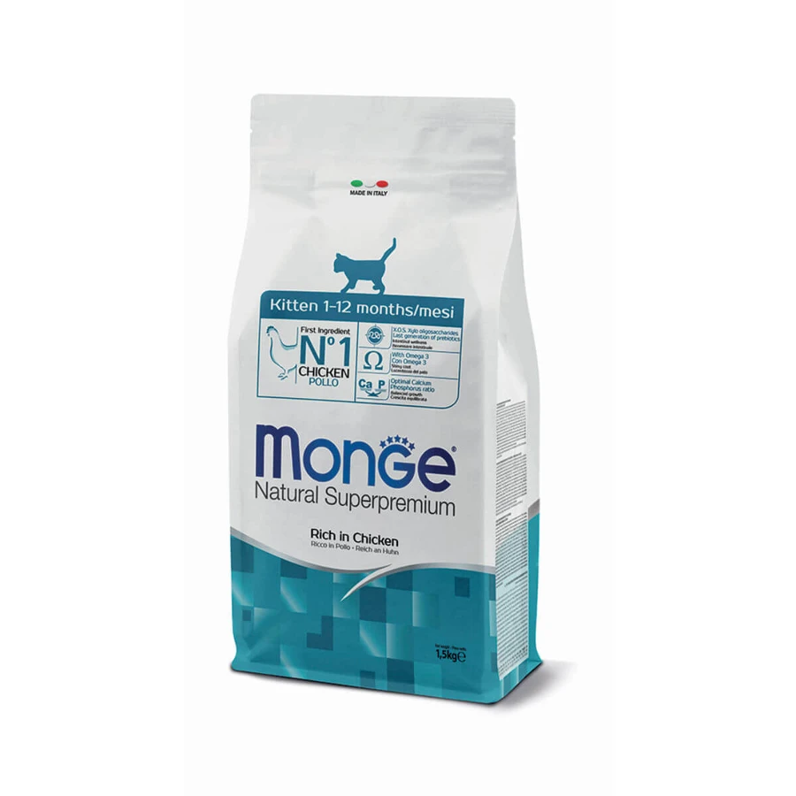 MONGE Natural Superpremium Kitten, Chicken, dry cat food, 1.5kg