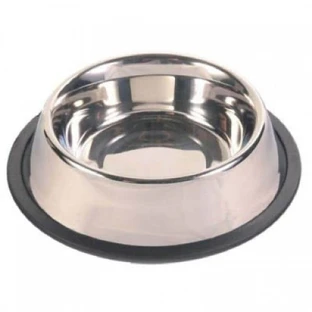 ENJOY, comedero para perros, redondo, antideslizante, acero inoxidable, plata, M-L(1,8l, ⌀21cm)