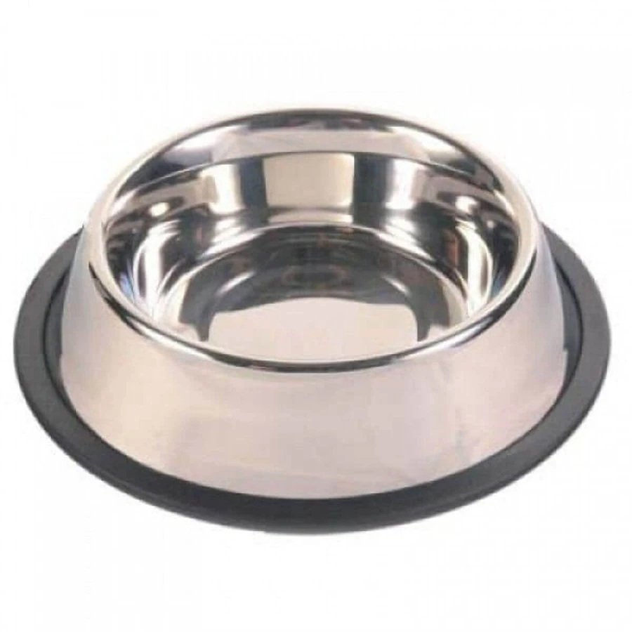 ENJOY, comedero para perros, redondo, antideslizante, acero inoxidable, plata, M-L(1,8l, ⌀21cm)