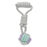 TRIXIE, Textil Robust toy for small dogs, 6cm x 23cm, gray/mov/green
