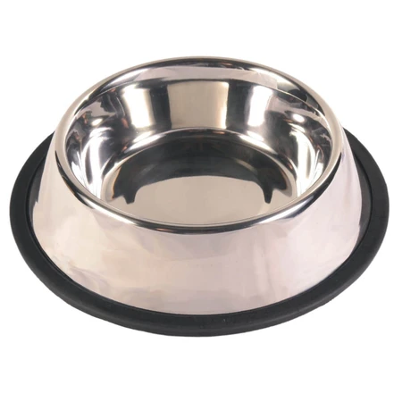 TRIXIE, gamelle pour chien, ronde, antidérapante, acier inoxydable, argent, S-M(0.7l, ⌀21cm)