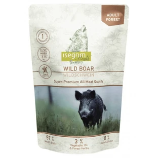 ISEGRIM, XS-XL, Jabalí, sobre, mono proteína, comida húmeda sin cereales para perros, (en salsa), 410g