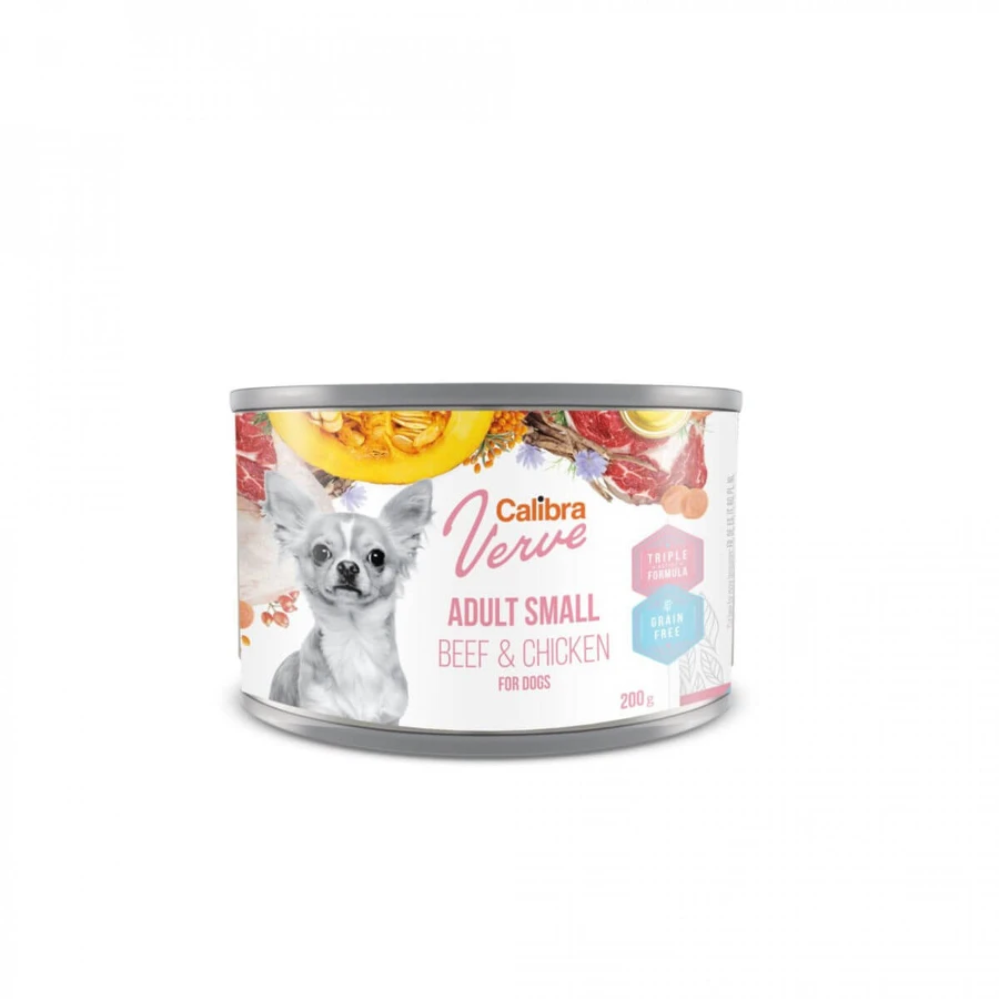CALIBRA Verve GF, XS-S, Rind und Huhn, getreidefreies Hundefutter in Dosen, (Pastete), 200g