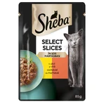 SHEBA Select Slices, Kip en Rund, zakje nat kattenvoer, (in saus), 85g